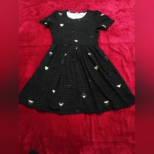 LuLaRoe Black Mini Dress with White Patterns